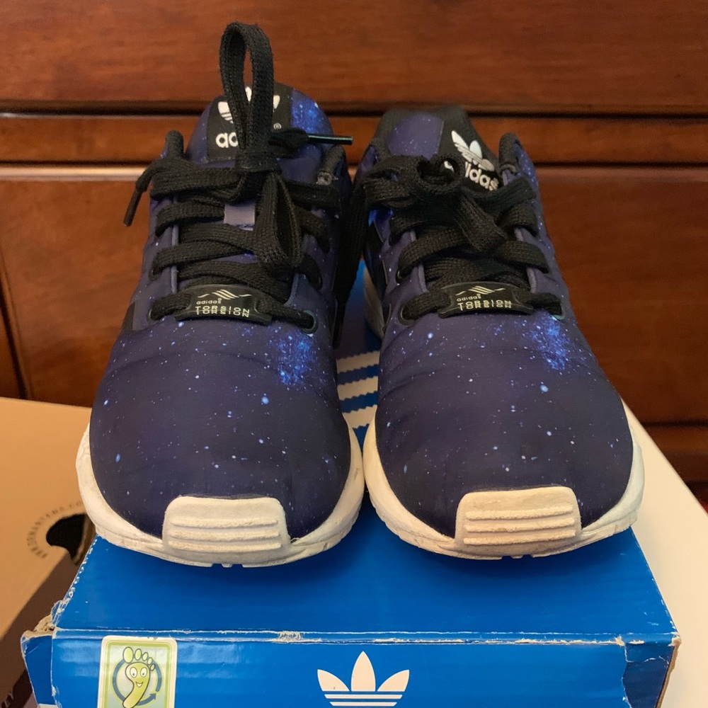 Adidas ZX Flux Galaxy Black/ Blue Size 3